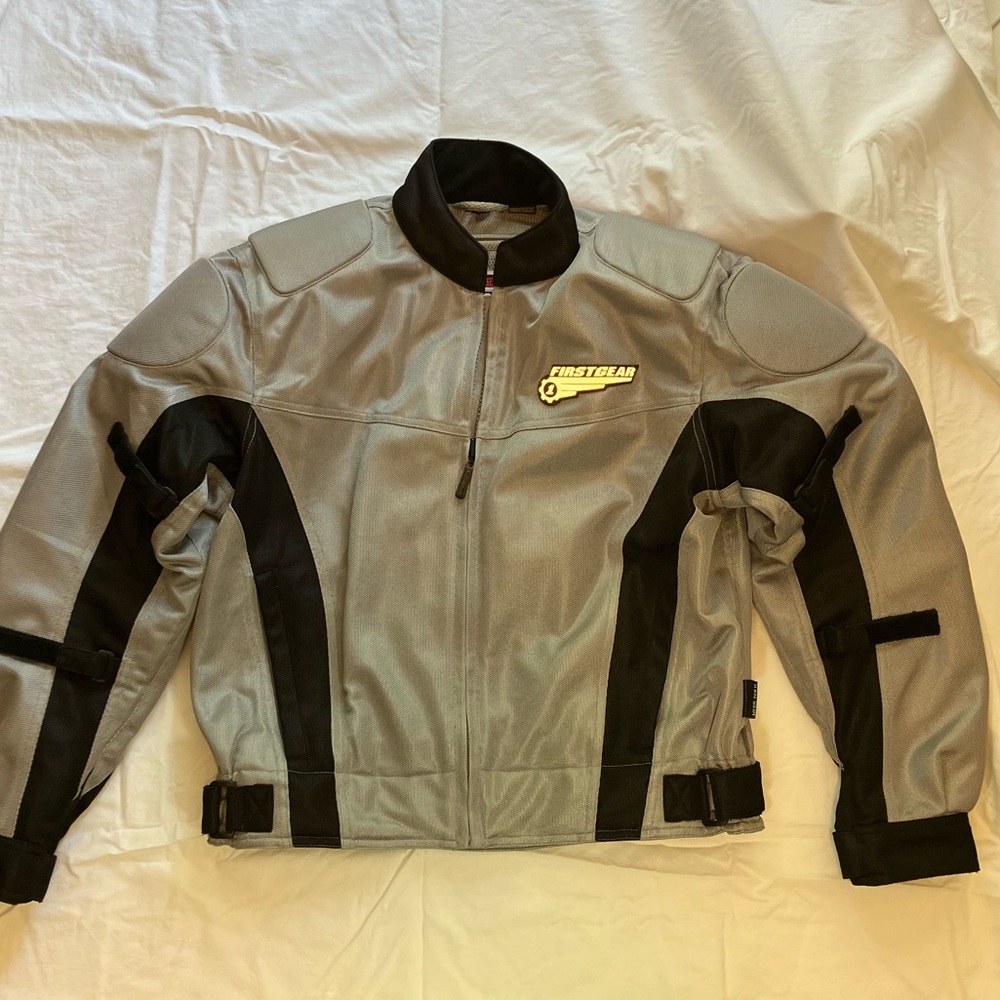 First Gear Hypertex Mesh motorcycle jacket Gray Black Medium